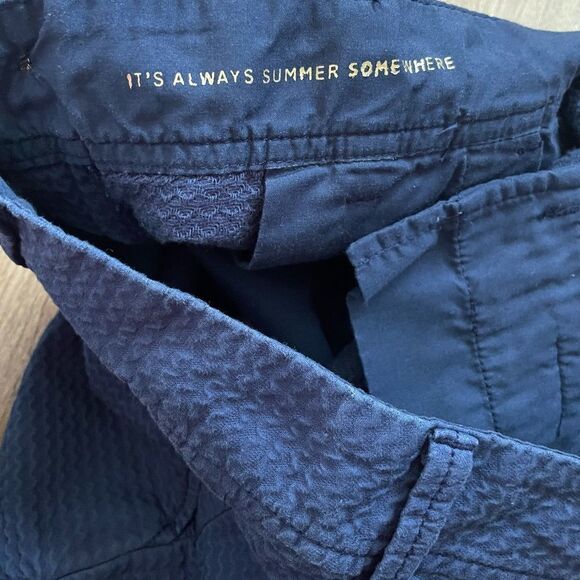 Lilly Pulitzer The Callahan navy blue textured shorts sz 4 - Picture 7 of 12